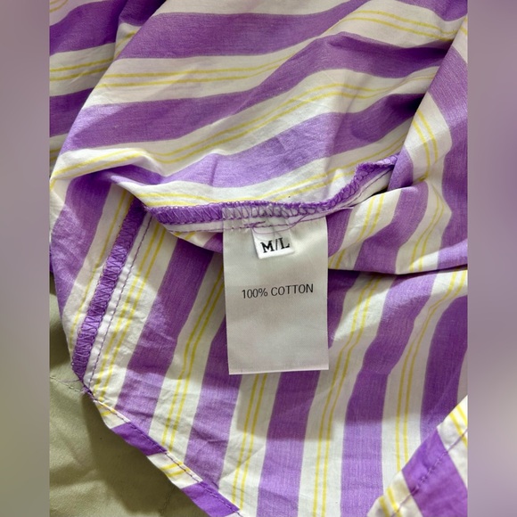 The Frankie Shop Purple, Yellow and White Striped Shirt & Shorts Set Women’s - Picture 8 of 13
